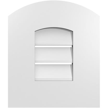 Arch Top Surface Mount PVC Gable Vent: Non-Functional, W/ 3-1/2W X 1P Standard Frame, 12W X 12H